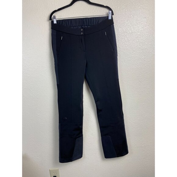 Kjus Women Black Sella Jet Ski Pants size Large Slim Fit Mid Rise‎ 4 way stretch - Picture 1 of 16